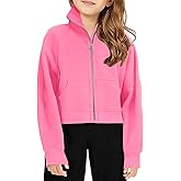 Meikulo Girls Zip Up Sweatshirt Kids Fashion Stand Collar Fleece Lined Jacket with Pockets 7-14 Years