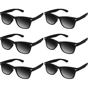 CHRORINE Neon Party Sunglasses Bulk 6 Pack 80s Retro Favors for Beach Summer Wedding Birthday Pool Party Supplies