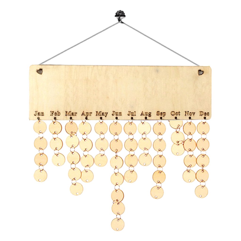 Sharplace Panneau Calendrier Anniversaire Rustique Porte Cles Bricolage Disque En Bois Planche Crochets Ameublement Et Decoration Cuisine Maison Bhattbros Com
