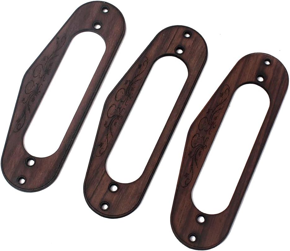 Alnicov 2 Pcs Rosewood Single Coil Pickup Surround Plate Mounting Ring for Guitar - Image 3