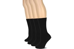 Hugh Ugoli Women's Cotton Crew Socks, Soft, Regular Fit, Plain Color Casual Socks for Trouser, Shoe Size 6 to 12, 4-8 Pairs