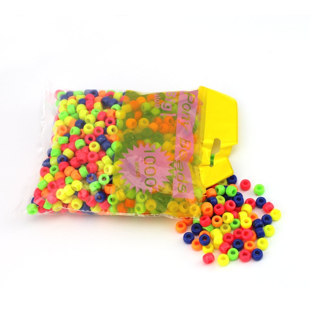 arkCRAFT One Pack of Multi Neon Colour Pony Beads - 1000pcs โ image 1