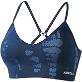 AUROLA Serpent Seamless Sports Bras for Women,Backless Padded Strappy Workout Gym Yoga Crop Tops