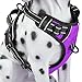 PoyPet No Pull Dog Harness, Reflective Comfortable Vest Harness with Front & Back 2 Leash Attachments and Easy Control Handle Adjustable Soft Padded Pet Vest for Small to Large Dogs (Purple,M)