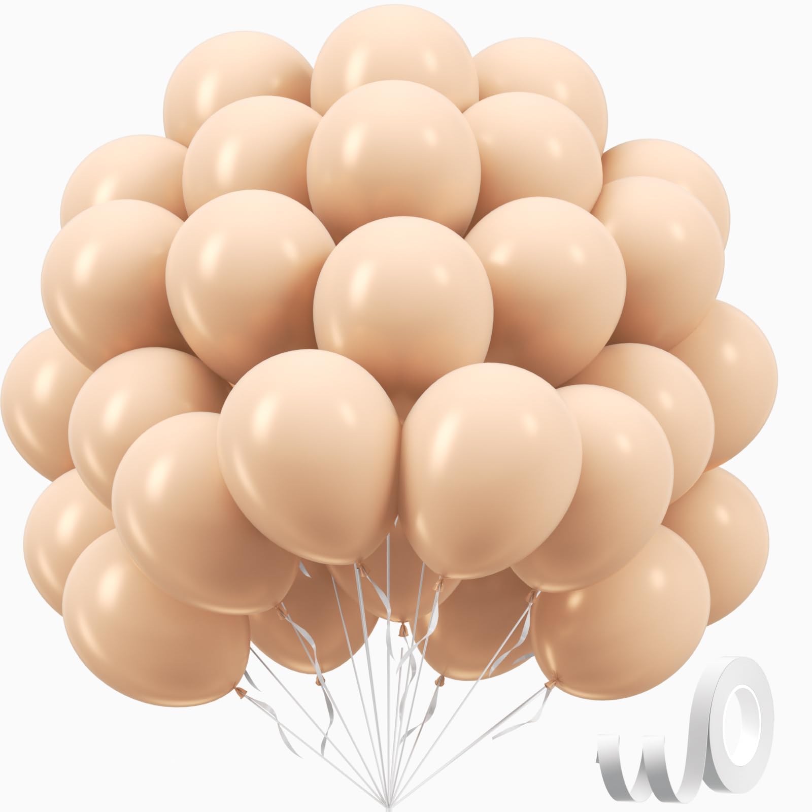 Nude Balloons 12 inch, Beige Latex Balloons 50pcs