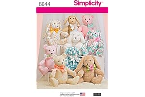 Simplicity Crafts Sewing Pattern 8044 Bear, Dog & Rabbit Stuffed Animal Toys