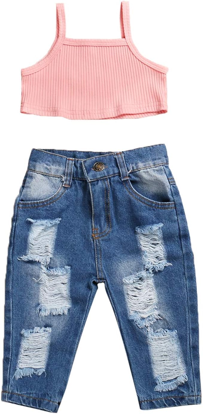 baby girl top and jeans