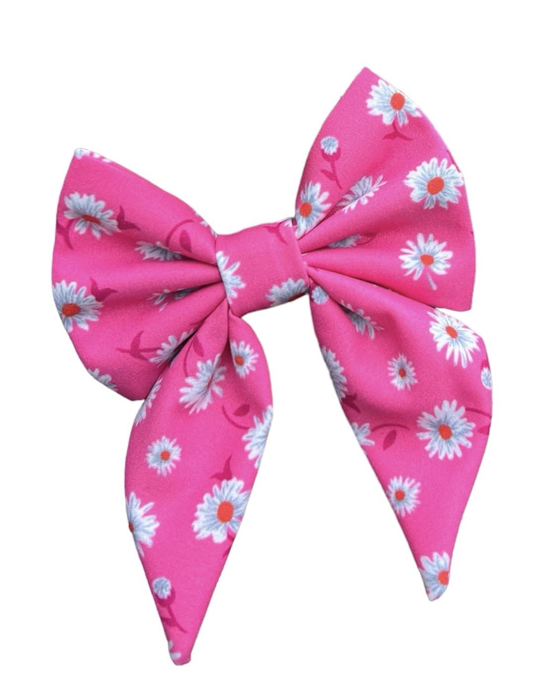 New Dogs Bow Tie Bowtie Sailor Flowers PINK RED Elastic Band ACCESSORY Handmade UK (Small Pink Flowers Sailor)