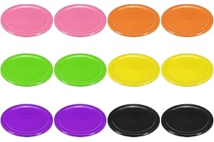 PATIKIL Air Hockey Pucks 2.5 Inch, 12Pcs Air Hockey Heavy Replacement Pucks for Game Tables Equipment Accessories 2Pcs Per Co