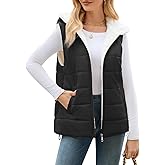 UMIPUBO Womens Sherpa Fleece Vest Warm Sleeveless Jacket 2025 Winter Coat Fall Zip Up Hoodie Reversible Outwear with Pocket