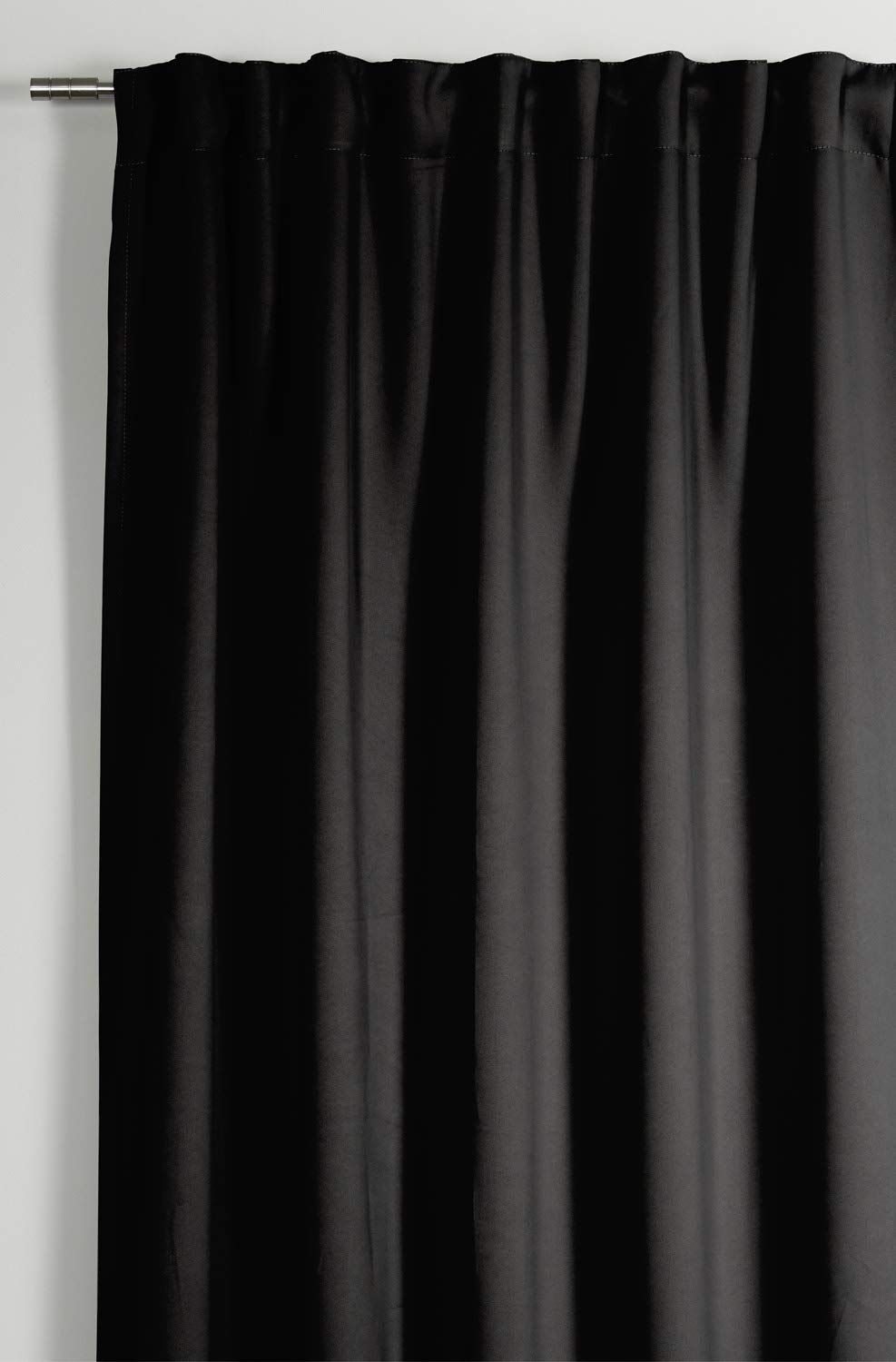 Gardinia Blackout Blackout Blackout Curtain with Integrated Tape - Dimout - Black, 140 x 245 cm