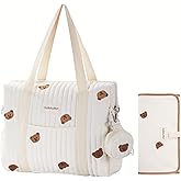 GOBABYMART 3pc Diaper Bag Tote Set, Hospital Bag for Labor & Delivery, Maternity Travel Bag with Changing Pad & Pacifier Case