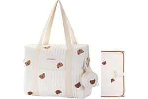 GOBABYMART 3pc Diaper Bag Tote Set, Hospital Bag for Labor & Delivery, Maternity Travel Bag with Changing Pad & Pacifier Case