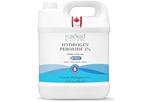 PUROLEO Hydrogen Peroxide 3% Solution, 32 Fl Oz/946 mL (Made In Canada), Multipurpose Household Cleaner, Stain Remover & Fabr