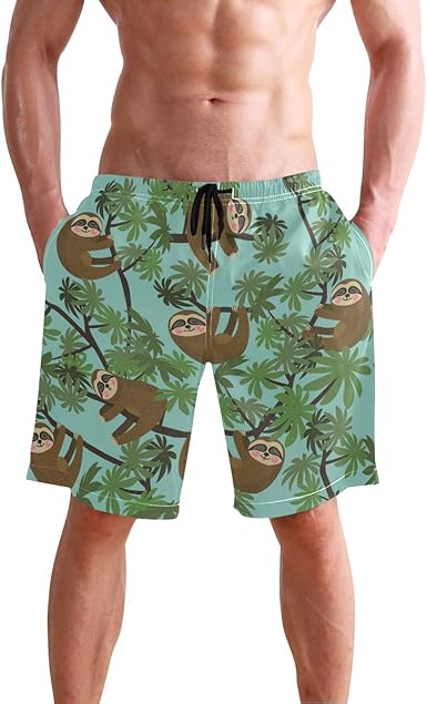 sloth swim trunks