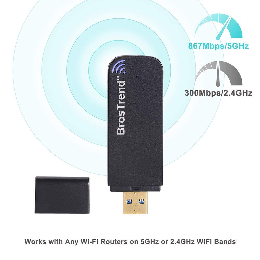 Brostrend Adaptador Wifi Usb 10mbps Banda Dual 5ghz Velocidad Inalambrica 867mbps Ac1 2 4ghz 300mbps Usb 3 0 Antena Wifi Usb Para Pc Computadora De Escritorio Con Windows 10 8 1 8 7 Xp Electronica Adaptadores De Red Usb