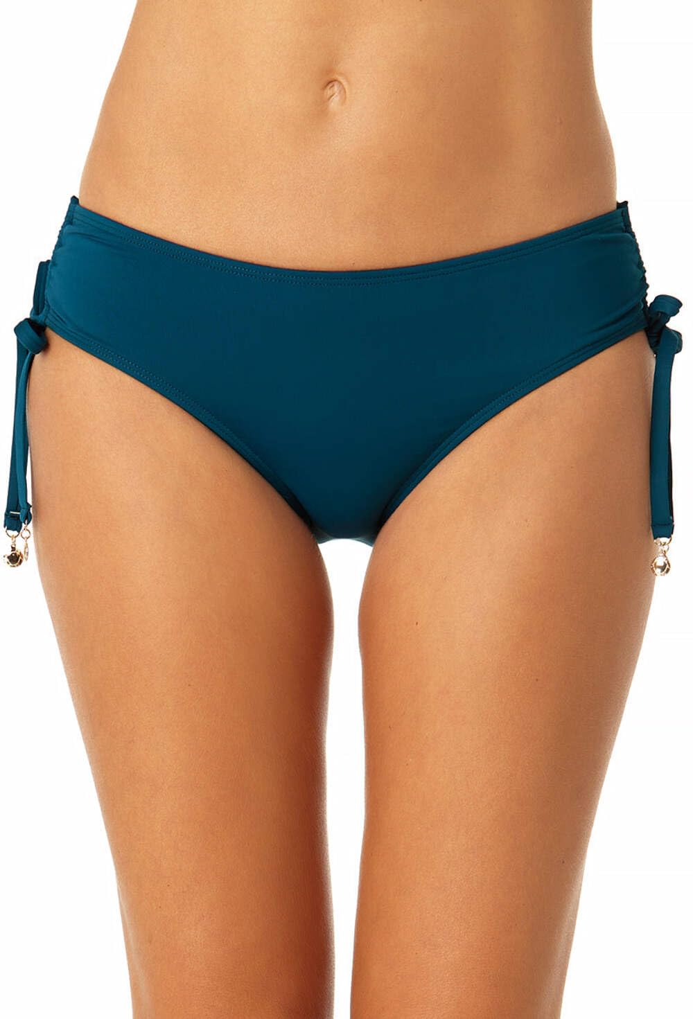 Anne Cole Women’s Standard Alex Solid Size Tie Adjustable Bikini Swim Bottom, Deep Sea Blue