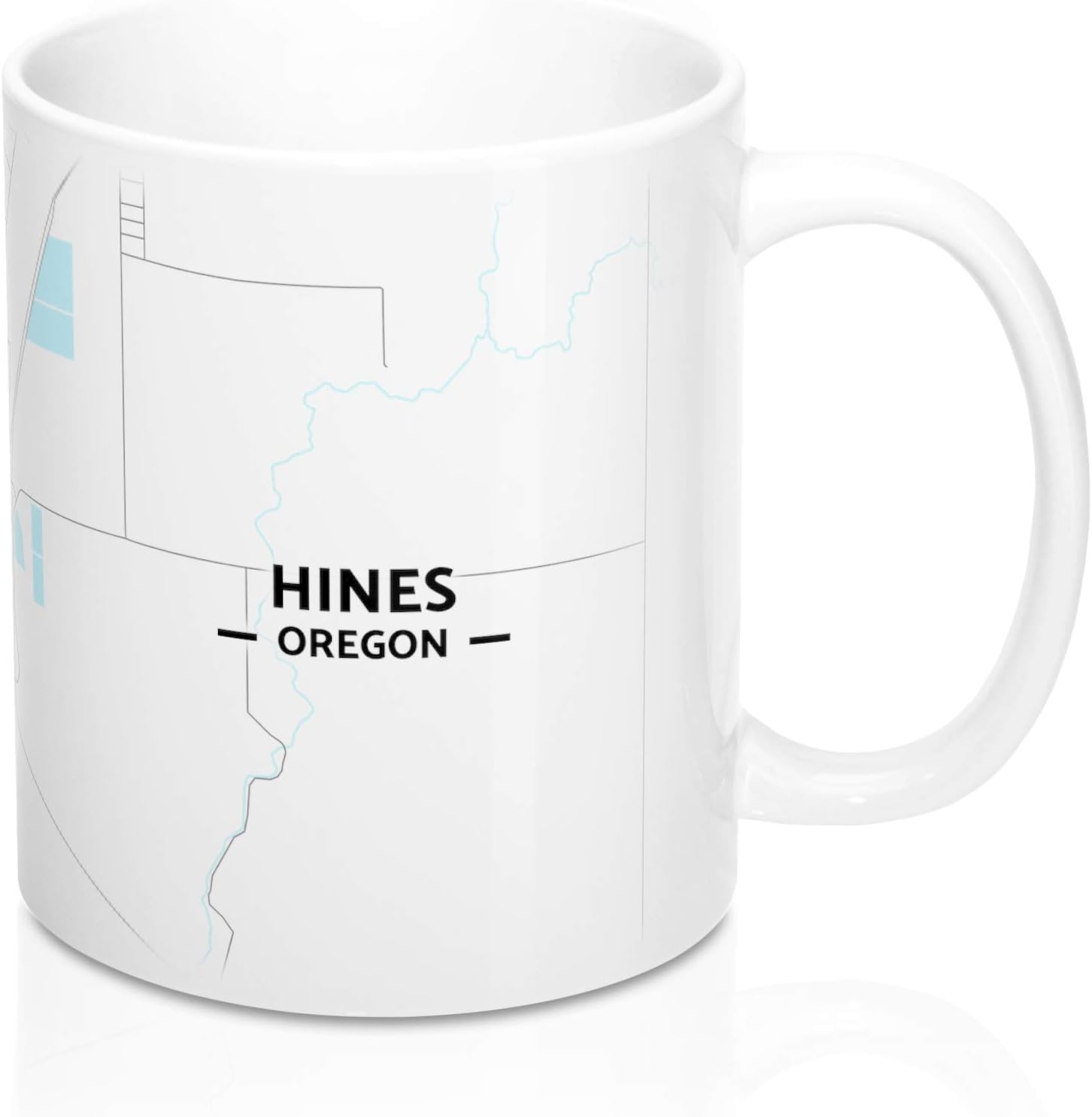 Hines, Oregon Map Mug (11 oz) Kitchen & Dining