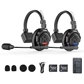 SYNCO XTALK X2 Wireless Intercom Headsets, 2-Person Communication Headset | 24H Working Time, Wireless Headset System for Boat, 1148ft Range, 2 Way Headset Communication, Marine Communication Headset