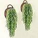 HO2NLE 2pcs Fake Hanging Plants Artificial Willow Leaves Faux Foliage Plastic Greenery Garland Wall Porch Patio Arch Balcony Basket Garden Party Wedding Decorations