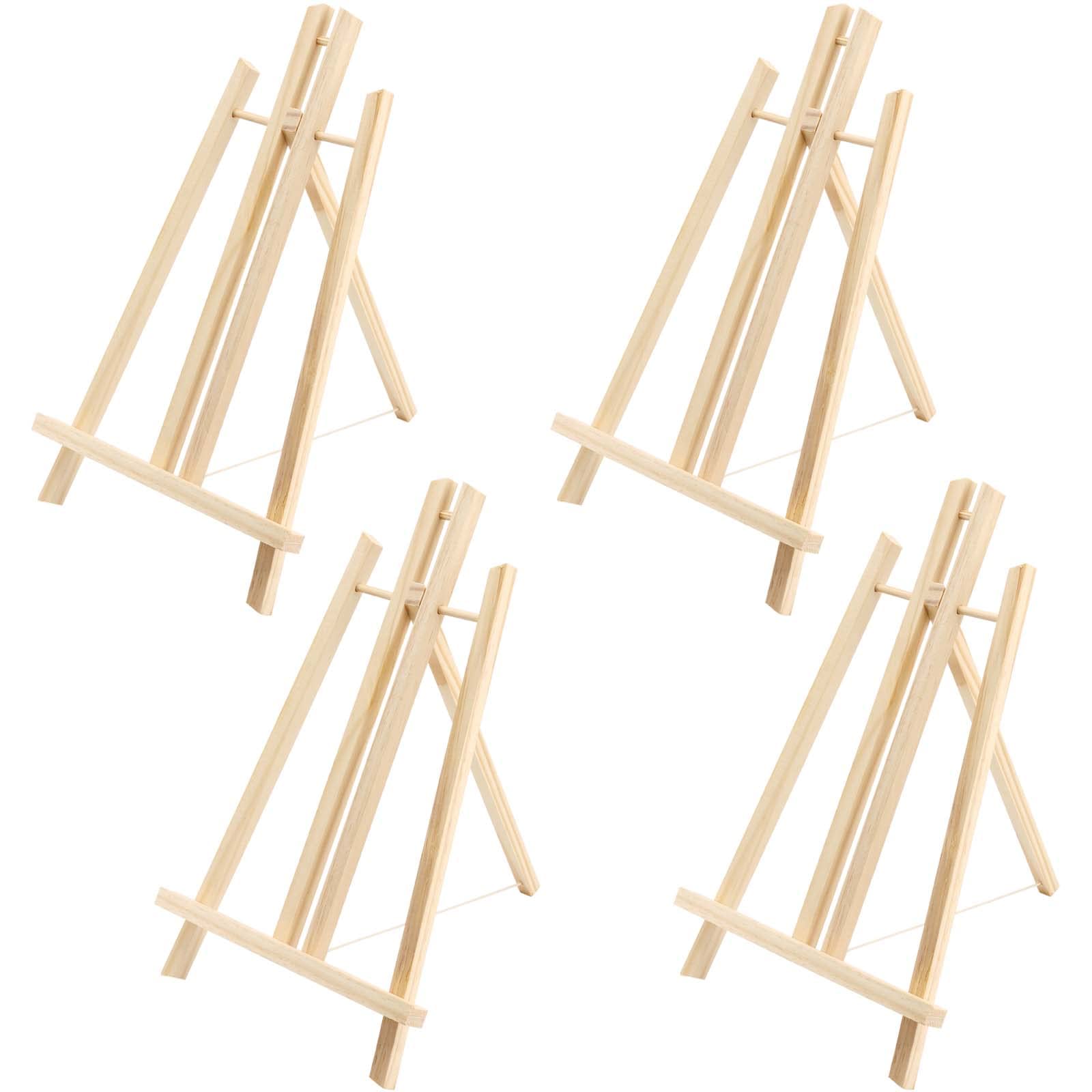HEIHAK 4 Pack 40x24 cm Wood Display Easel, Tabletop Display Easel Small Painting Easel for Drawing Board, Photos and Poster