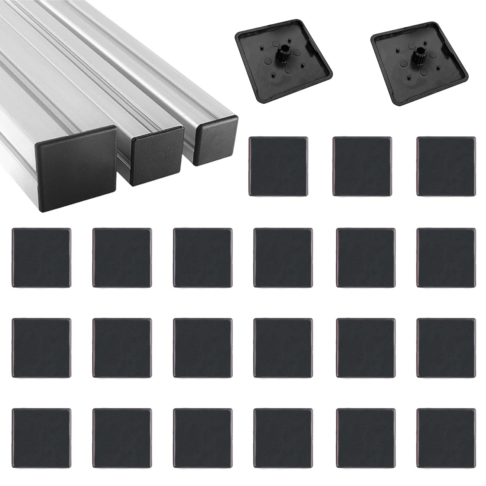 HJYZY 30x30mm Plastic ABS Accessories End Cap Black for 3030 Aluminum Extrusion with Profile 35 pcs