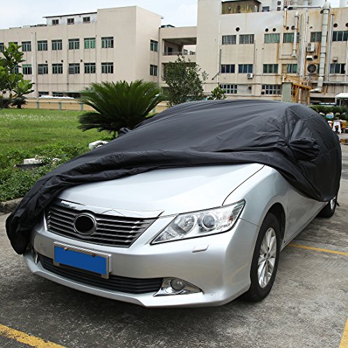 uxcell 3XXL 5.3M 190T Black Stormproof Breathable Outdoor Indoor Car Cover