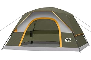 CAMPROS CP Tents for Camping 2/4/6 Person Tent Waterproof Windproof Double Layer Camping Tent, Easy Setup Dome Tent with Large Mesh Windows & Wider Door for Outdoor Camping & Hiking