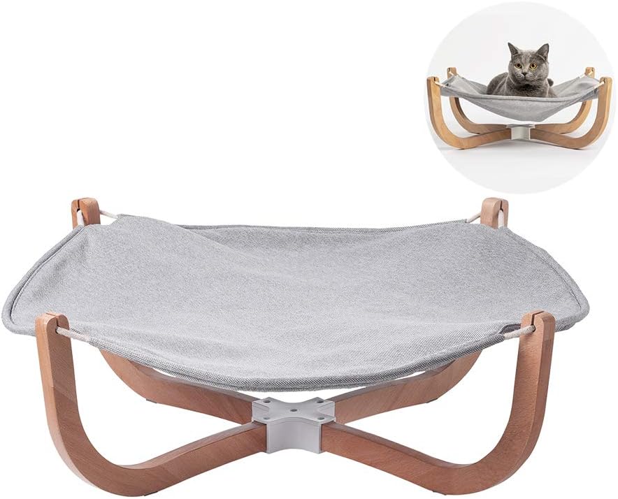 pidan Cat Hammock Cat Beds for Indoor Lounge Pet Beds for Cats Wooden Frame Hanging Beds : Pet Supplies