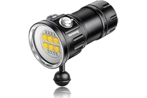 Sursnong Noctilume N24 7500 Lumens Dive Light - Professional Underwater Video Light with 90 CRI, 6500K White Light, for Scuba