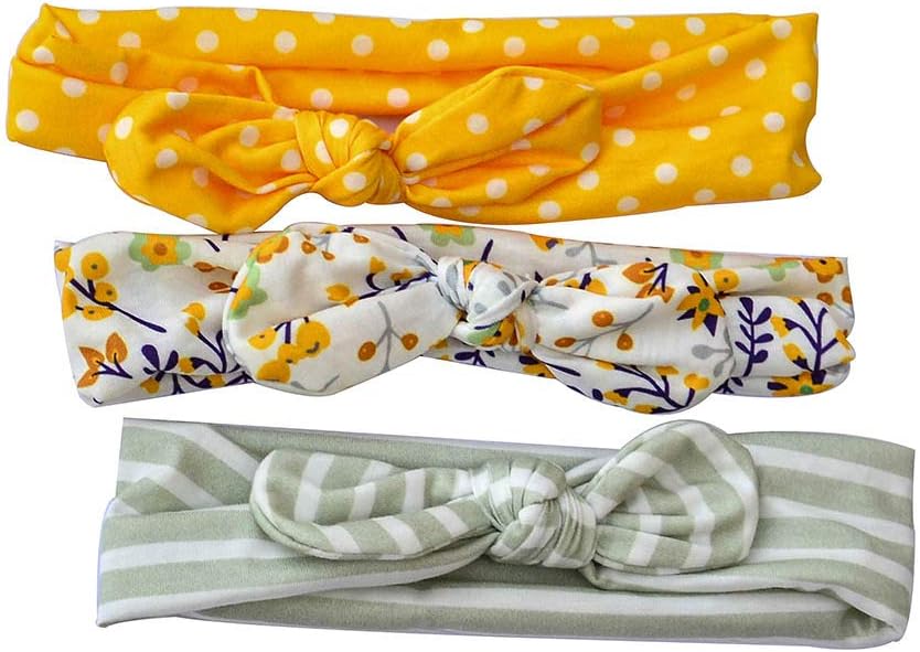 3 Pcs/Set Bowknot Baby Headbands Turban Knotted Girl's Hairbands for Newborn Toddler and Children