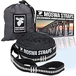 Moswa Hammock Straps - 20 Feet Combined - 28 Loops, Lightweight No Stretch Polyester - 1500 LBS Strength - Extra Strong - Safest Suspension System - Fast & Easy Setup - ENO, Python, NHO Compatible