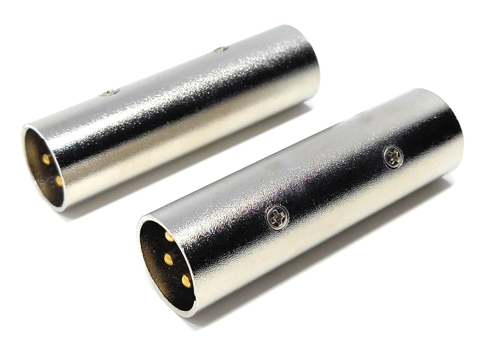 DRUT 2 pcs. XLR to XLR Adapter 3 Pin Male to Male (M-M) Connector, Coupler, Gender Changer, Gold Pins