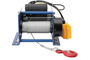 Lfhelper Electric Hoist Winch 881LBS 400kg Electric Winches Steel Electric Hoist Lift for Lifting or Towing Materials, Wire Rope 30m, Lifting Speed 11m/min, 1000w