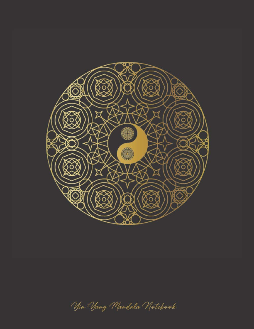 Yin Yang Mandala Notebook: Black Gold Boho Style Design Yoga Notebook Lined Paper Bohemian Yin Yang Mandala Taoism Journal Diary Composition Book (8.5 x 11 Large)