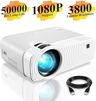 AWLLY Portátil Hogar Proyector HD 3800 Lúmenes ± 15 ° Horizontal ...