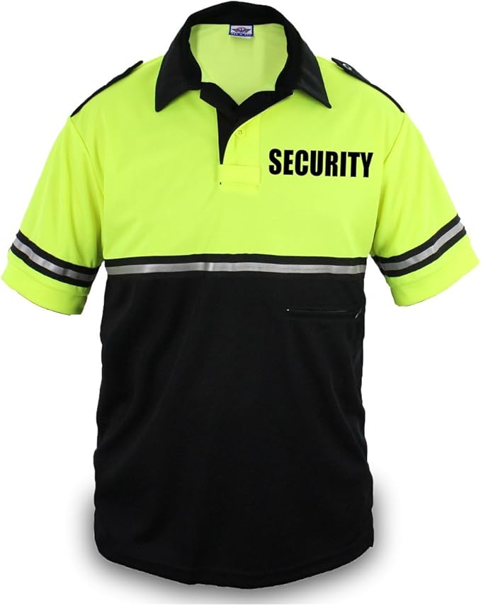 Two Tone Security Bike Patrol Shirt with Reflective Stripes and Zipper