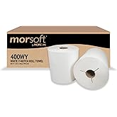 Morsoft by Valay 400WY Controlled Hardwound Towels, Y-Notch, 1-Ply, 8in. x 800 ft., White, 6 Count