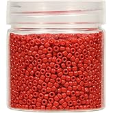 BALABEAD Opaque Red Color Loose Seed Beads About 4000pcs in Box 8/0 Glass Craft Seed Beads for Jewelry Making, Hole 0.7mm (Red)