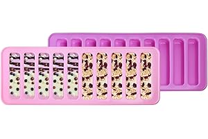 2 PCS Finger Biscuit Silicone Mould, Non-Stick Finger Shaped Molds, Rectangular Strip Cylinder Mould for Chocolate Bar, Energ