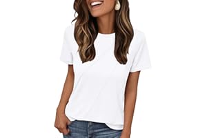 isermeo Women's Summer Short Sleeve Tops Casual Crewneck Fashion Pleated T-Shirts Blouses Trendy 2026 S-XXL