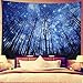 Prabahdak Forest Trees Tapestry Starry Night Tapestry Fantastic Galaxy Landscape Tapestry Wall Hanging for Dorm Living Room Bedroom
