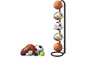 URCHUZE 5 Layer Basketball Storage Rack, Ball Storage Rack, Detachable Vertical Display Rack, Used for Football and Basketbal