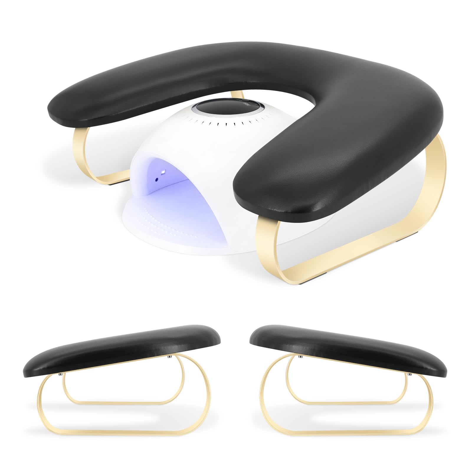 Nail Arm Rest for Nails Tech,U-shaped Arm Rest for Nails,Soft Microfiber Leather Manicure Hand Rest Pillow,Non-slip Nail Arm Rest Stand Hand Holder for Nail Art Salon Technician(Black G)