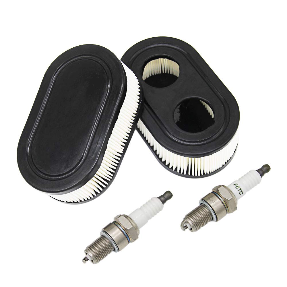 SWNKDG 2ST Air Cleaner + Spark Plugs for Briggs & Stratton Engines 550E 550EX Eco-Plus 575EX Series Replaces 798339 798452 593260 093000er 09P0000 Engine 4247 5432 5432K