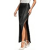 CUPSHE Women's Satin Skirt Flowy A Line Cocktail Party Wedding High Waist Long Midi Skirts Vacation Outfits