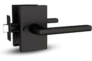 Mega Handles - Glamor Privacy I Lever Door Handle Set for Hallway, Closet and Bathroom I Reversible Heavy Duty I Fits All Standard Door Sizes I Screws Included - Black Matte (1 Pack)
