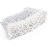 300 Pcs Disposable Mascara Wands, Crystal Spoolies Brush for Eyelash Extensions, Spooly Eyelash Eyebrow Brushes Lash Wand Applicator Makeup Kits (White)
