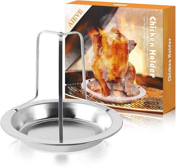 AIEVE Stainless Steel Chicken Roaster Rack Beer Can Chicken Holder Beer