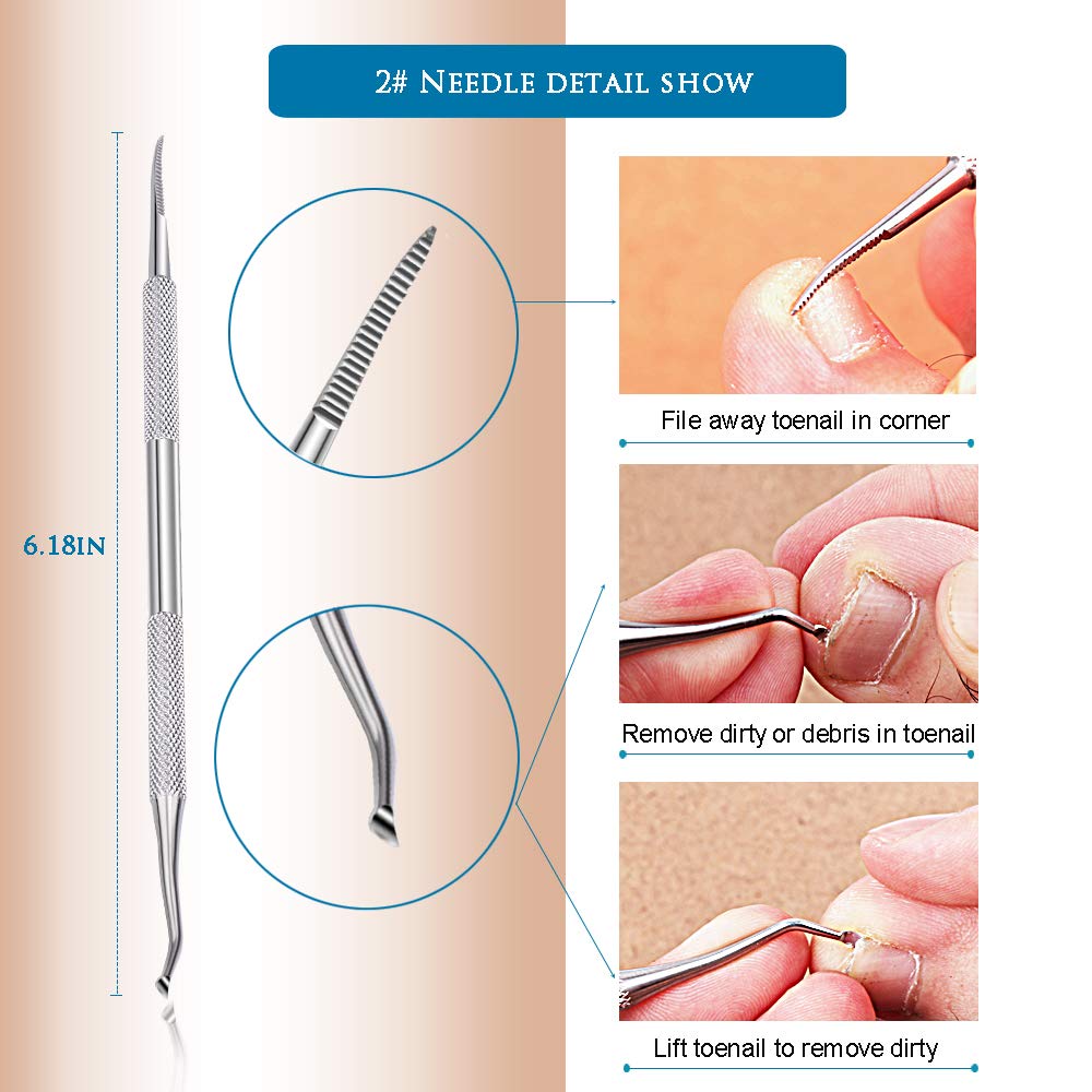 Premium 6PCS Ingrown Toenail Tools, Nail File and Lifter, Foot Nail Treatment Tool, Toe Nail Removal Clippers, Upgraded Stainless Steel, Professional Pedicure Tools, With Nail Cutter Trimmer: Beauty